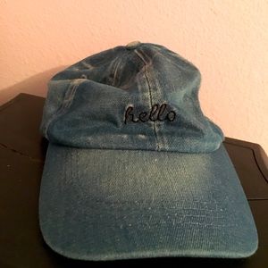Denim Hello Baseball Cap